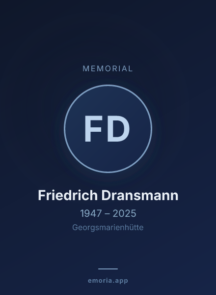 Memorial portrait of Friedrich Dransmann