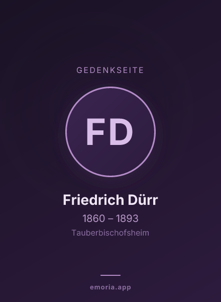 Gedenkportrait von Friedrich Dürr
