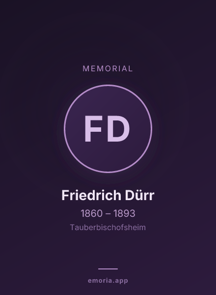 Memorial portrait of Friedrich Dürr