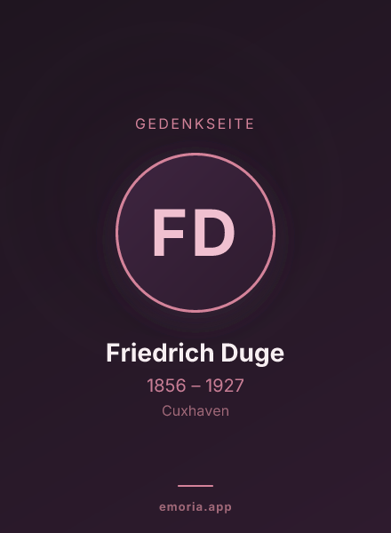 Gedenkportrait von Friedrich Duge