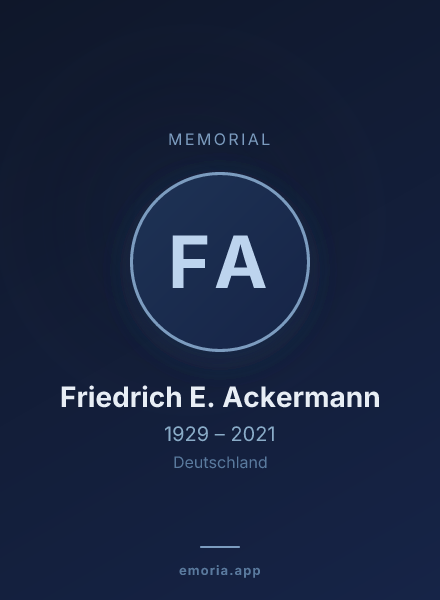 Memorial portrait of Friedrich E. Ackermann