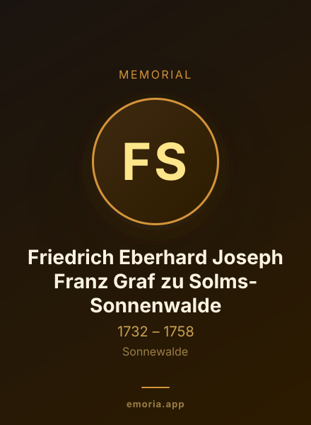 Memorial portrait of Friedrich Eberhard Joseph Franz Graf zu Solms-Sonnenwalde