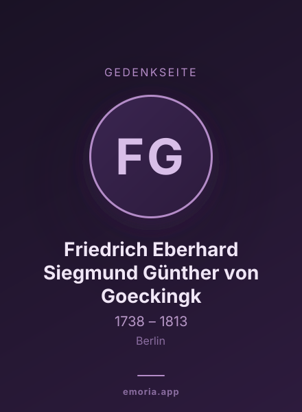 Gedenkportrait von Friedrich Eberhard Siegmund Günther von Goeckingk
