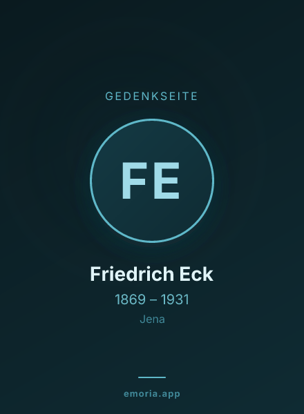 Gedenkportrait von Friedrich Eck