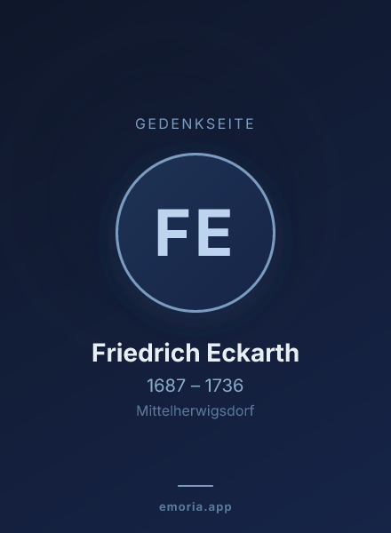 Gedenkportrait von Friedrich Eckarth