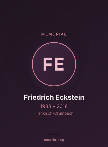 Memorial portrait of Friedrich Eckstein