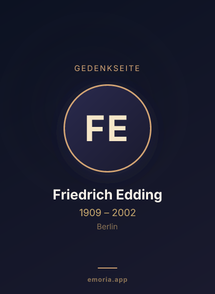 Gedenkportrait von Friedrich Edding