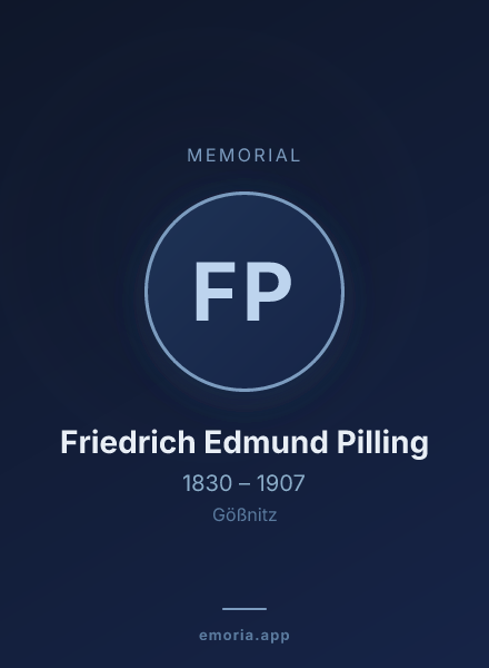 Memorial portrait of Friedrich Edmund Pilling