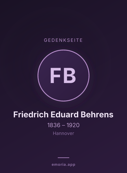Gedenkportrait von Friedrich Eduard Behrens