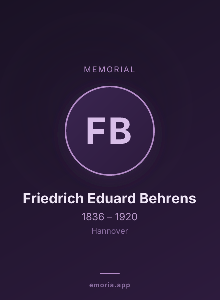 Memorial portrait of Friedrich Eduard Behrens
