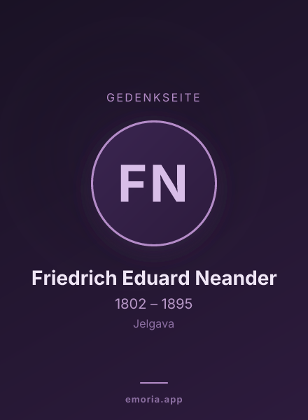 Gedenkportrait von Friedrich Eduard Neander