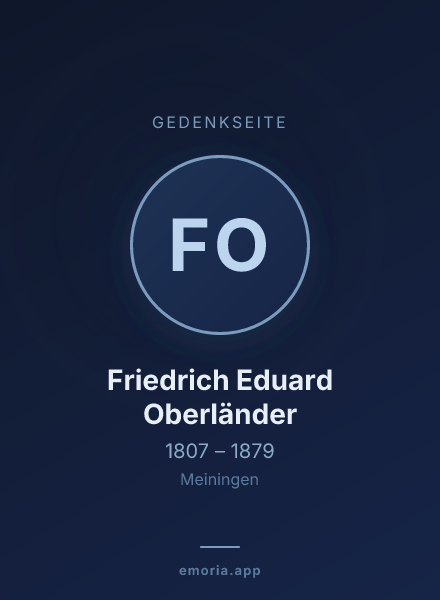 Gedenkportrait von Friedrich Eduard Oberländer