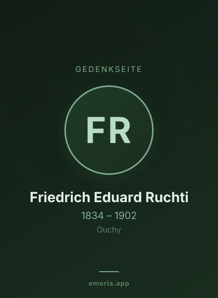 Gedenkportrait von Friedrich Eduard Ruchti