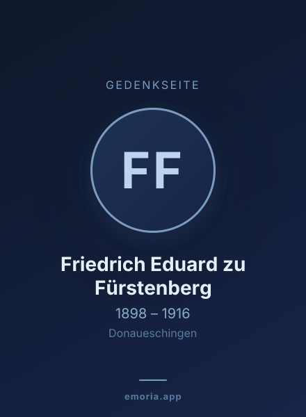 Gedenkportrait von Friedrich Eduard zu Fürstenberg
