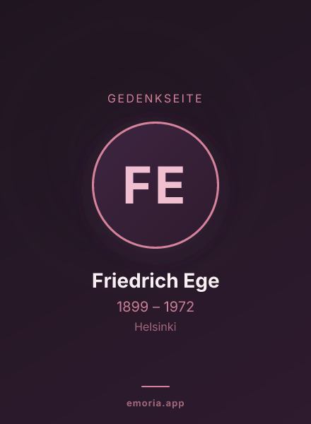 Gedenkportrait von Friedrich Ege