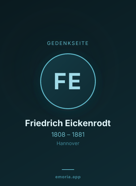 Gedenkportrait von Friedrich Eickenrodt