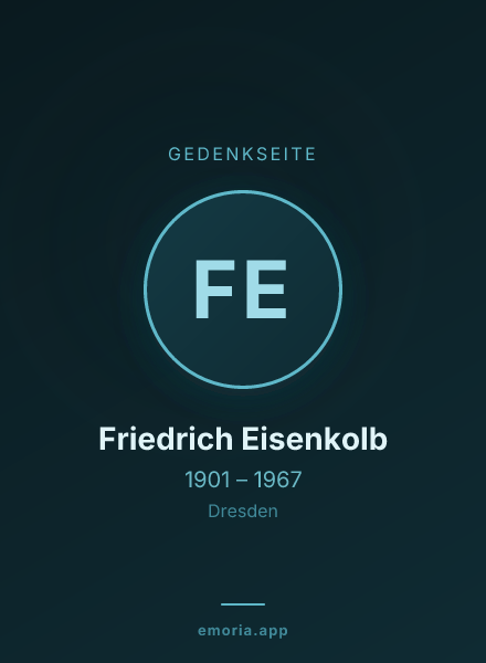 Gedenkportrait von Friedrich Eisenkolb