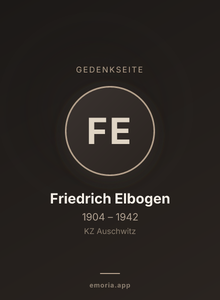Gedenkportrait von Friedrich Elbogen
