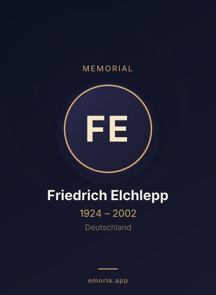 Memorial portrait of Friedrich Elchlepp
