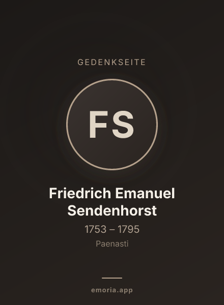 Gedenkportrait von Friedrich Emanuel Sendenhorst