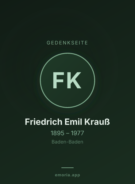 Gedenkportrait von Friedrich Emil Krauß