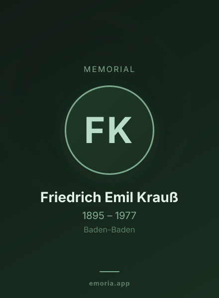 Memorial portrait of Friedrich Emil Krauß