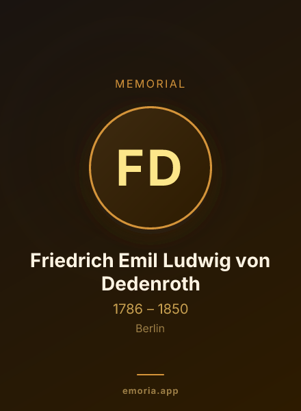 Memorial portrait of Friedrich Emil Ludwig von Dedenroth