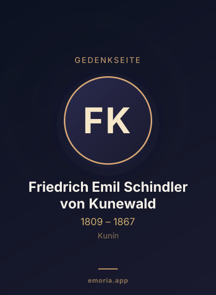 Gedenkportrait von Friedrich Emil Schindler von Kunewald