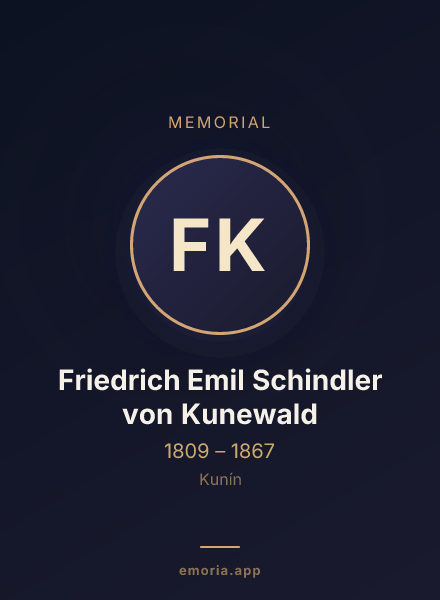 Memorial portrait of Friedrich Emil Schindler von Kunewald