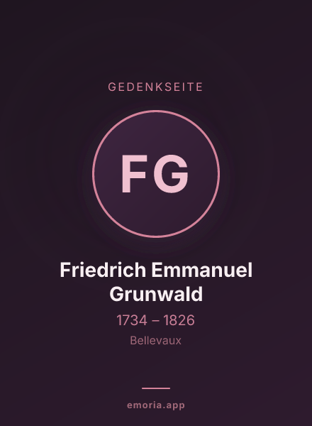 Gedenkportrait von Friedrich Emmanuel Grunwald