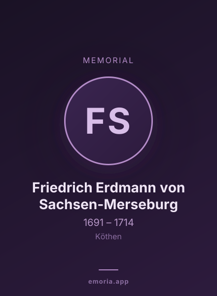 Memorial portrait of Friedrich Erdmann von Sachsen-Merseburg