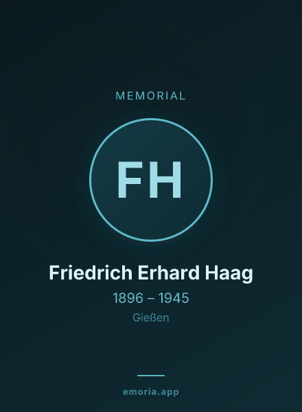 Memorial portrait of Friedrich Erhard Haag