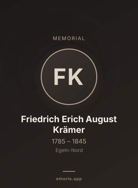 Memorial portrait of Friedrich Erich August Krämer