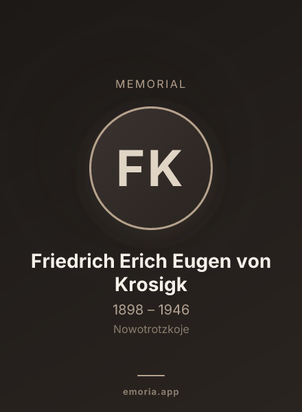 Memorial portrait of Friedrich Erich Eugen von Krosigk
