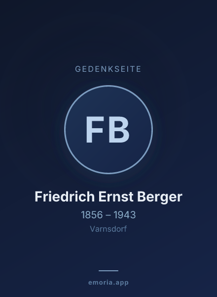 Gedenkportrait von Friedrich Ernst Berger