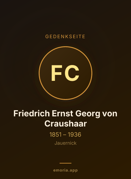 Gedenkportrait von Friedrich Ernst Georg von Craushaar