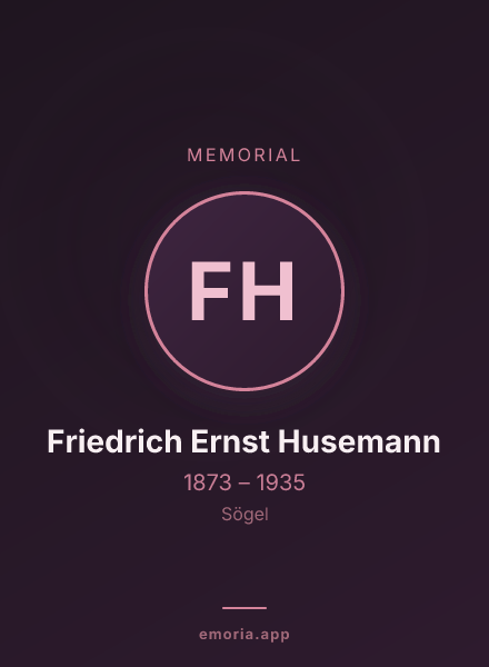 Memorial portrait of Friedrich Ernst Husemann