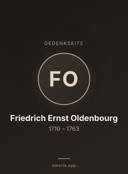 Gedenkportrait von Friedrich Ernst Oldenbourg