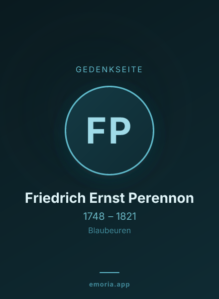Gedenkportrait von Friedrich Ernst Perennon