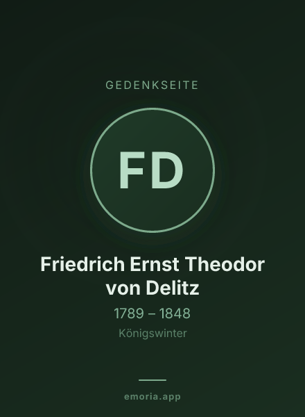 Gedenkportrait von Friedrich Ernst Theodor von Delitz