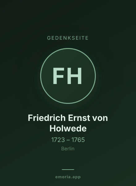 Gedenkportrait von Friedrich Ernst von Holwede