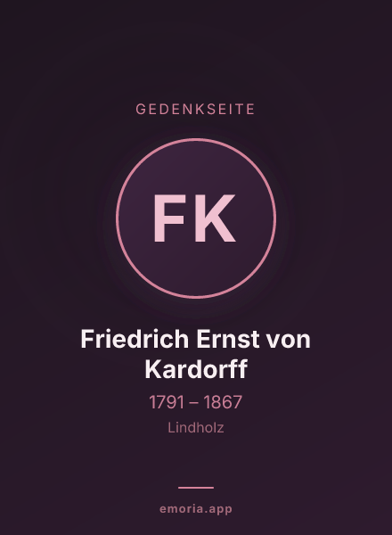 Gedenkportrait von Friedrich Ernst von Kardorff
