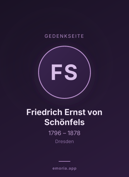 Gedenkportrait von Friedrich Ernst von Schönfels