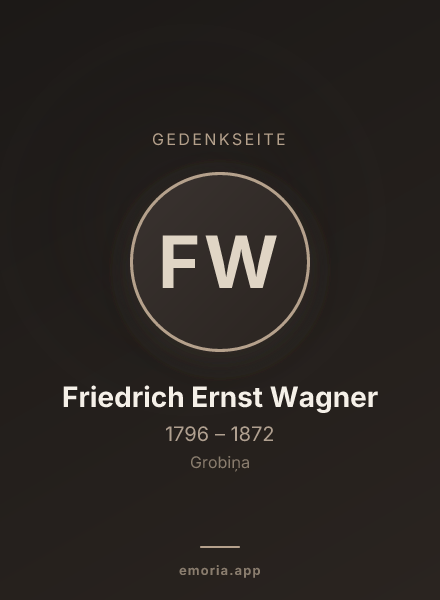 Gedenkportrait von Friedrich Ernst Wagner
