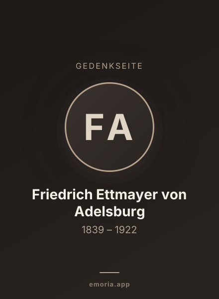 Gedenkportrait von Friedrich Ettmayer von Adelsburg
