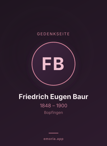Gedenkportrait von Friedrich Eugen Baur