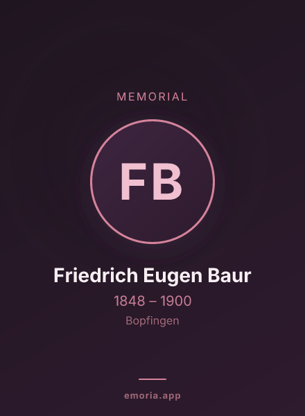Memorial portrait of Friedrich Eugen Baur