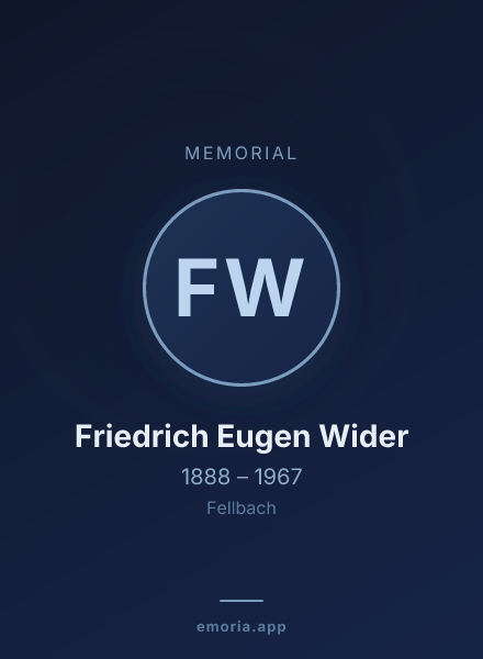 Memorial portrait of Friedrich Eugen Wider