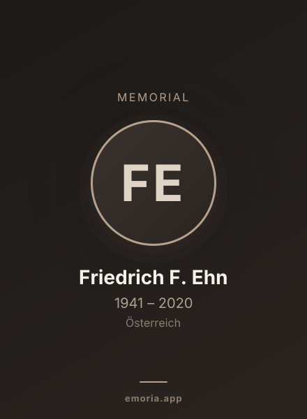 Memorial portrait of Friedrich F. Ehn