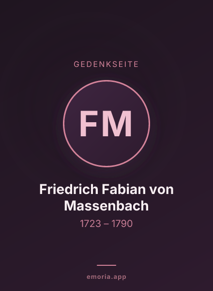 Gedenkportrait von Friedrich Fabian von Massenbach